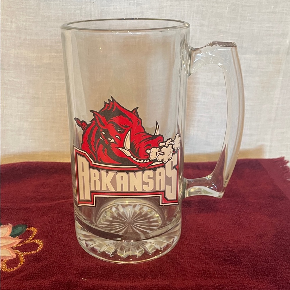 Arkansas Razorbacks Glass Beer Mug